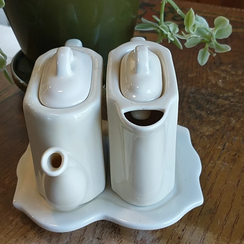 Restoration hardware white China Tea Set Crreamer Sugar 5 piece